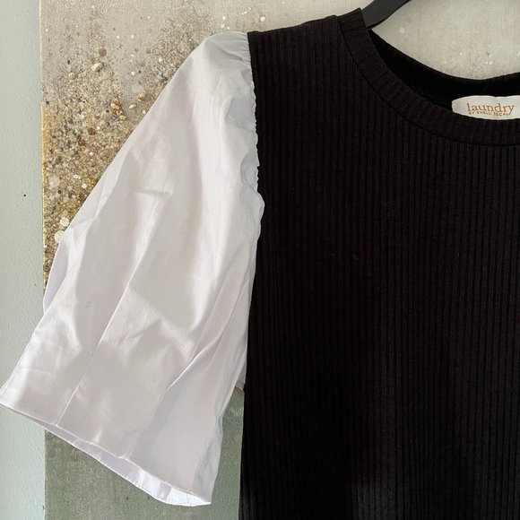 Laundry by Shelli Segal Ribbed Puff Sleeve Top (NWT) - Picture 5 of 10